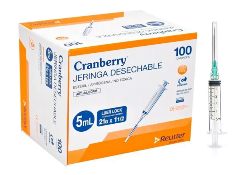 Paquete De 24 Jeringas Desechables De 0.17 Onzas Líquidas Con Aguja De 0.76 Oz (22 G
